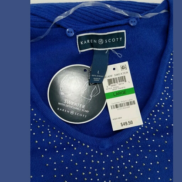 2 in 1 Sweater Scarf Set Sparkle Studded - Picture 6 of 7